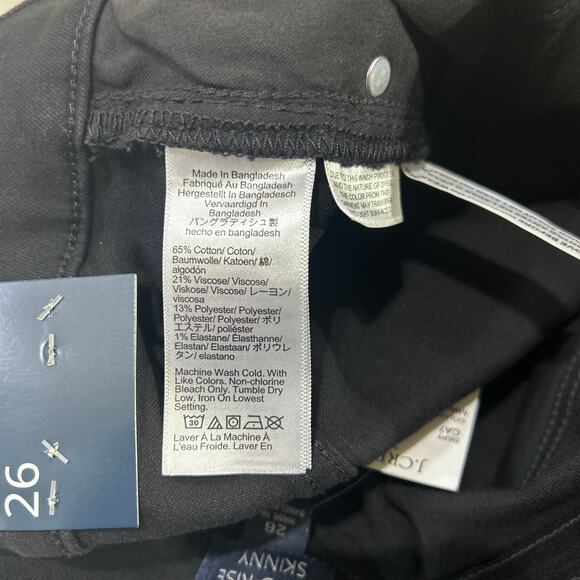 NWT J. Crew Factory 9" Mid-rise Black Skinny Jean in Signature Stretch Size 26 - Picture 8 of 9